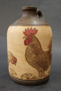 Chicken & Rooster Jug, FRONT