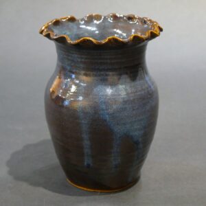 Blue Ruffle Top Vase