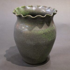 Ruffle Top Speckled Vase